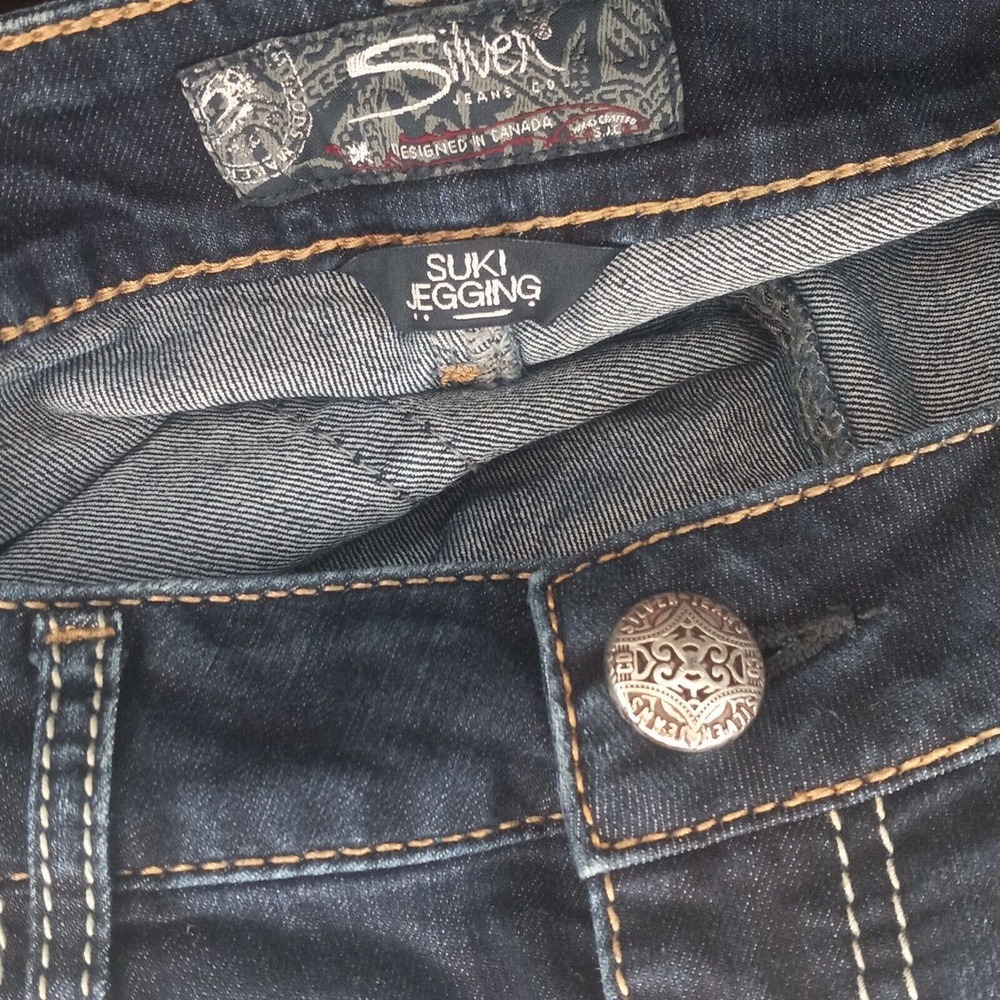 Silver Jeans Suki Women's Dark Blue Mid Rise Skinny Jegging Size W27/L29 - Picture 5 of 6